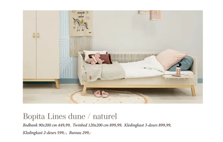 Aanbieding: Kinderkamer Bopita Lines dune / naturel