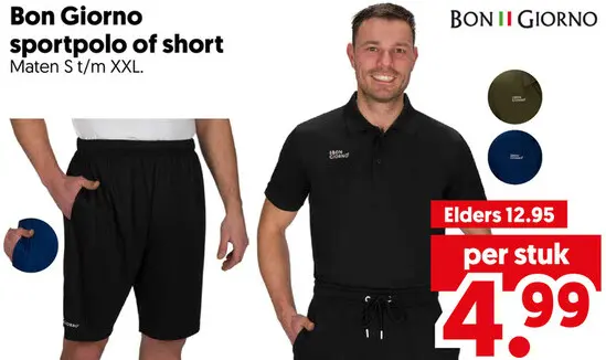 Aanbieding: Sportpolo of short