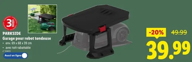 Offre: Garage pour robot tondeuse