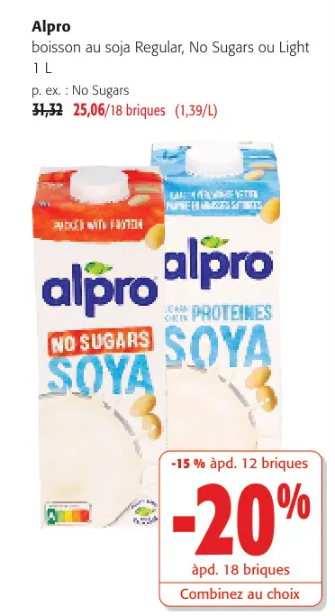 Offre: boisson au soja Regular, No Sugars ou Light