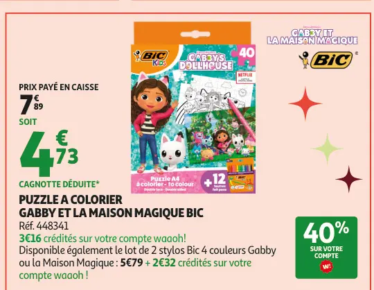 Offre: Puzzle a colorier gabby et la maison magique