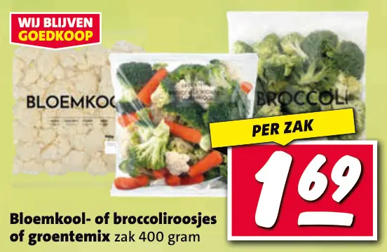 Aanbieding: Bloemkool- of broccoliroosjes of groentemix