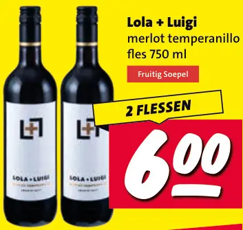 Aanbieding: Lola + Luigi Merlot temperanillo