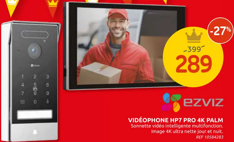 Offre: EZVIZ Vidéophone HP7 Pro 4K Palm