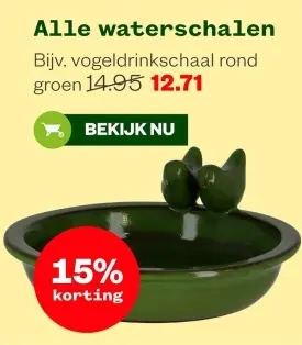 Aanbieding: vogeldrikschaal rond groen