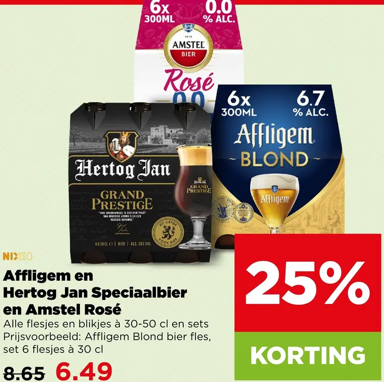 Aanbieding: Affligem en Hertog Jan Speciaalbier en Amstel Rosé
