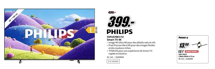 Offre: 55PUS7001/12 Smart TV 4K