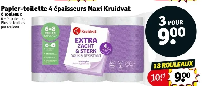 Offre: Papier-toilette 4 épaisseurs Maxi