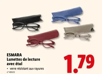Offre: Lunettes de lecture avec étui