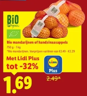 Aanbieding: Bio mandarijnen of handsinaasappels