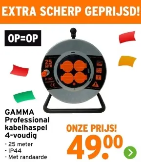 Aanbieding: Professional kabelhaspel 4-voudig