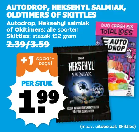 Aanbieding: Autodrop, Heksehyl Salmiak, Oldtimers of Skittles
