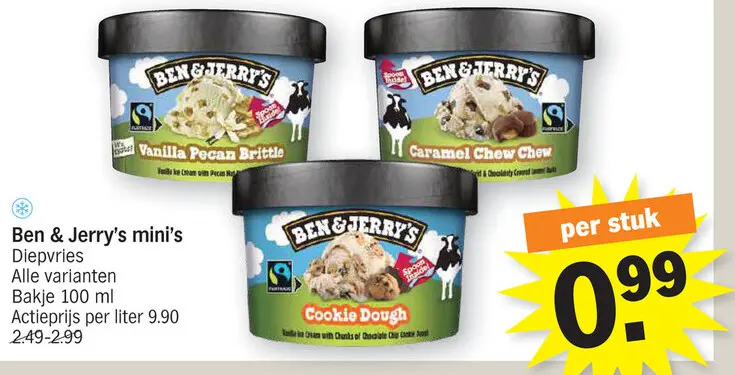 Promotie: Ben & Jerry's mini's