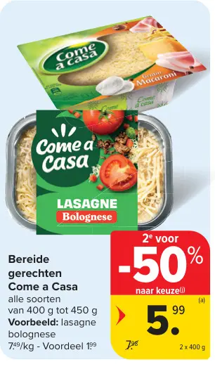 Promotie: Bereide gerechten