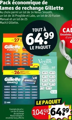 Offre: Pack économique de lames de rechange Gillette