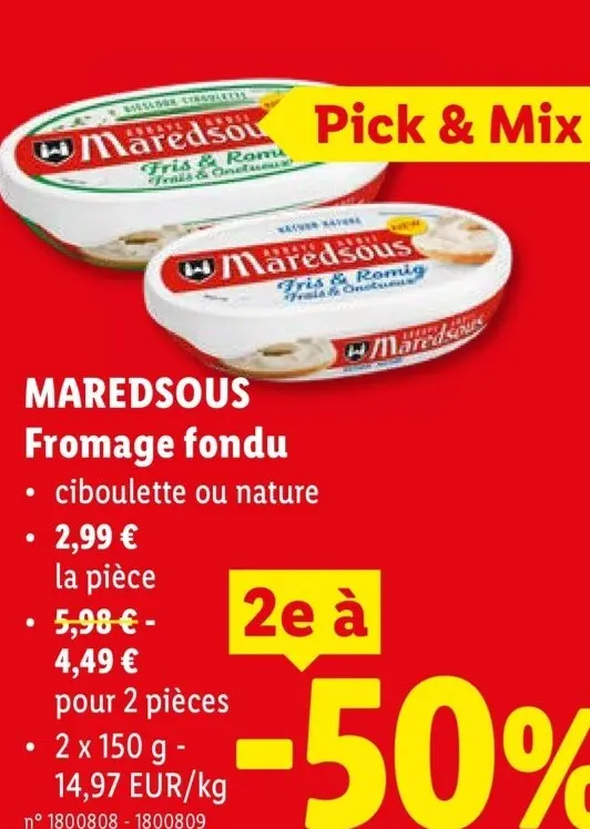 Offre: Fromage fondu