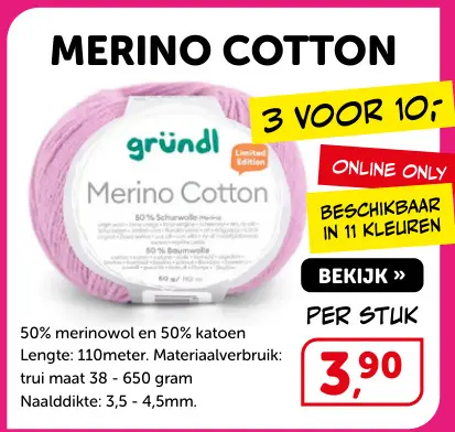 Promotie: Merino cotton