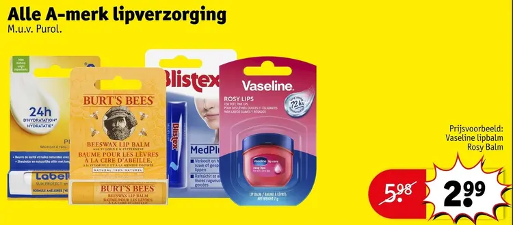 Aanbieding: Alle A-merk lipverzorging
