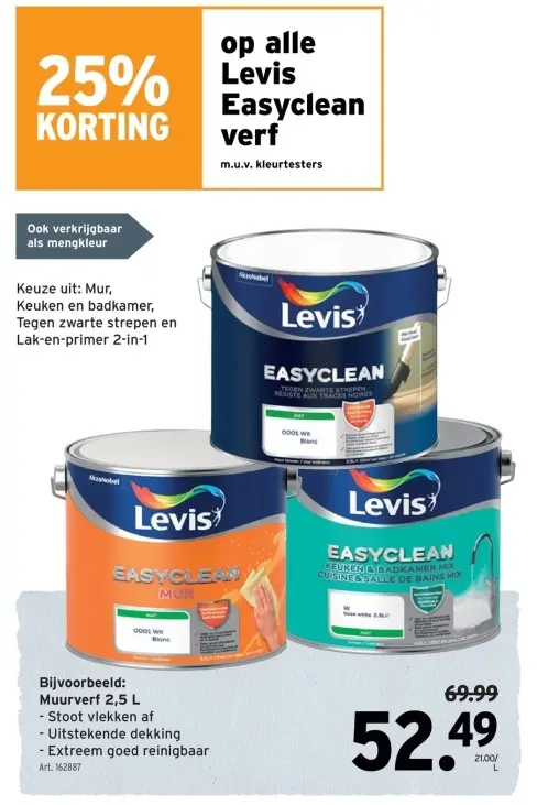 Promotie: Levis Easyclean verf