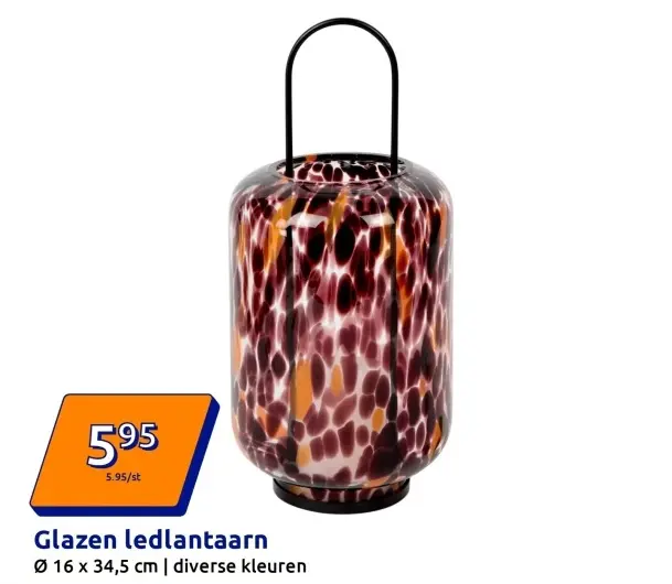 Aanbieding: Glazen ledlantaarn