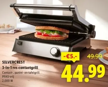 Aanbieding: 3-in-1 rvs contactgrill