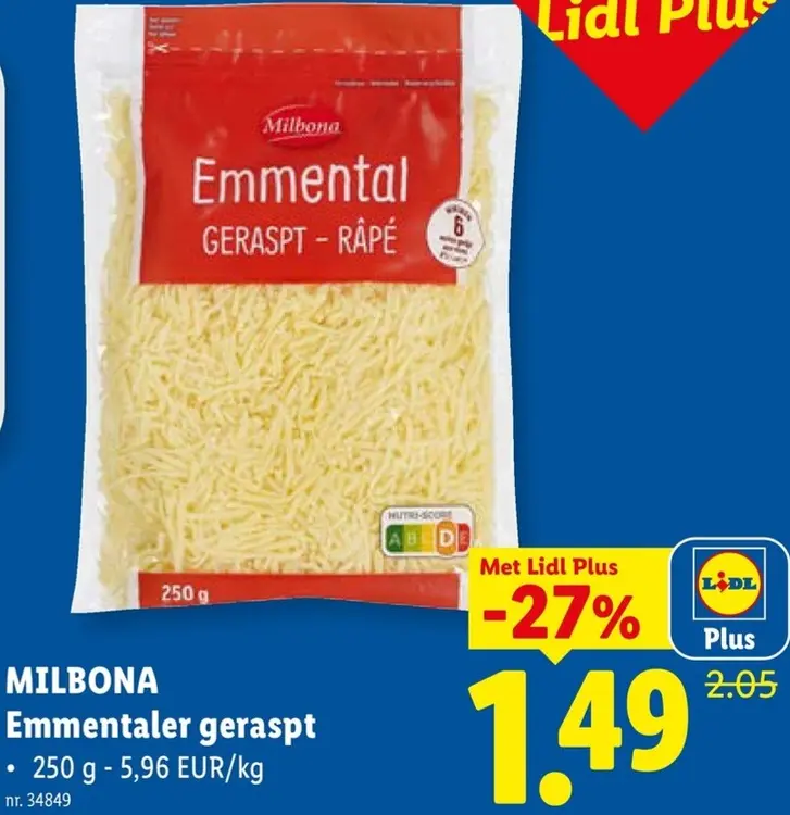 Promotie: Emmentaler geraspt