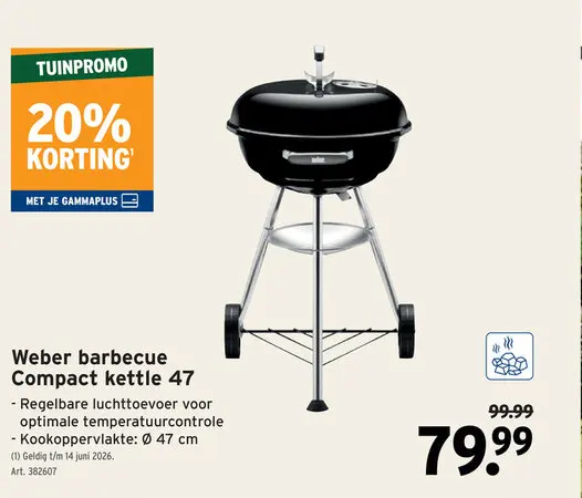 Promotie: barbecue Compact kettle 47