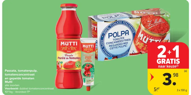 Promotie: Passata, tomatenpulp, tomatenconcentraat en gepelde tomaten