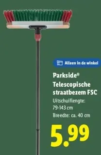 Aanbieding: Telescopische straatbezem FSC