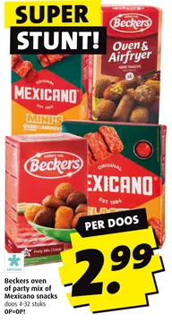 Aanbieding: Beckers oven of party mix of Mexicano snacks