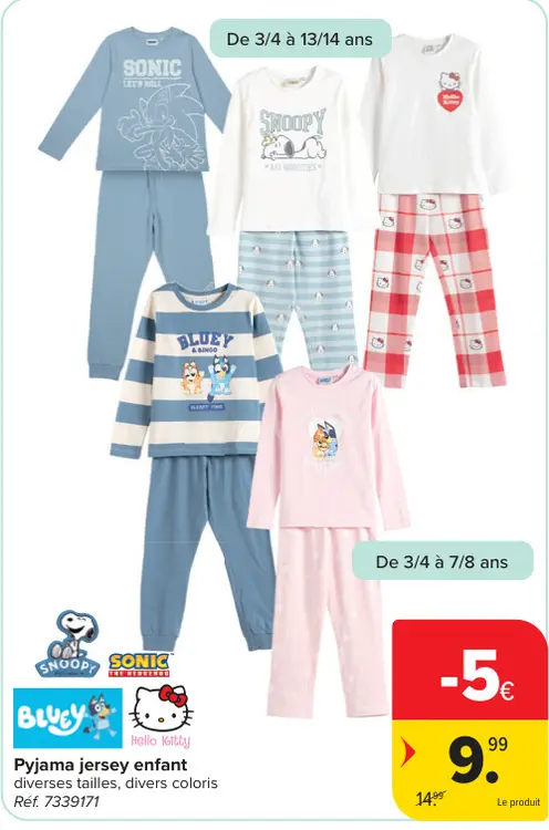 Offre: Pyjama jersey enfant