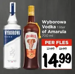 Aanbieding: Wyborowa Vodka of Amarula