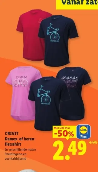 Aanbieding: Dames- of heren-fietsshirt