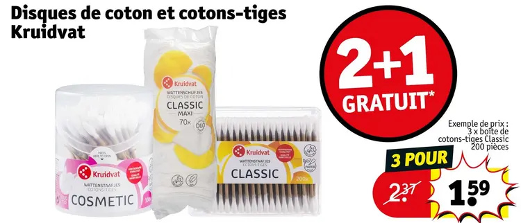 Offre: Disques de coton et cotons-tiges
