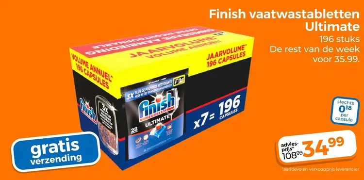 Aanbieding: Finish vaatwastabletten Ultimate