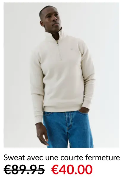 Offre: Sweat avec une courte fermeture