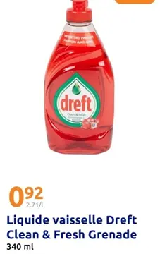 Offre: Liquide vaisselle Dreft Clean & Fresh Grenade