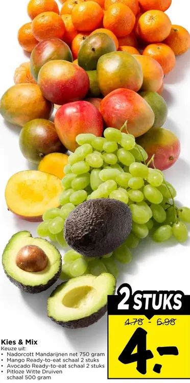 Aanbieding: Nadorcott Mandarijnen, Mango, Avocado, Pitloze witte druiven
