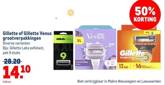 Aanbieding: Gillette of Gillette Venus grootverpakkingen