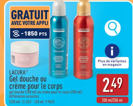 Offre: LACURA Gel douche ou crème pour le corps