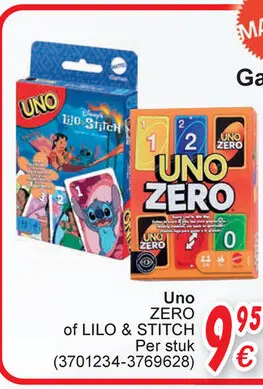 Aanbieding: Uno ZERO of LILO & STITCH