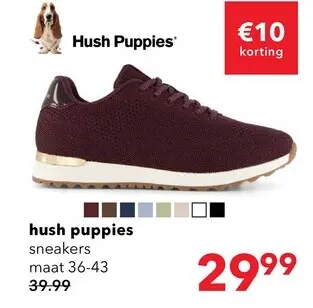Aanbieding: Hush puppies sneakers dames brodeauxrood