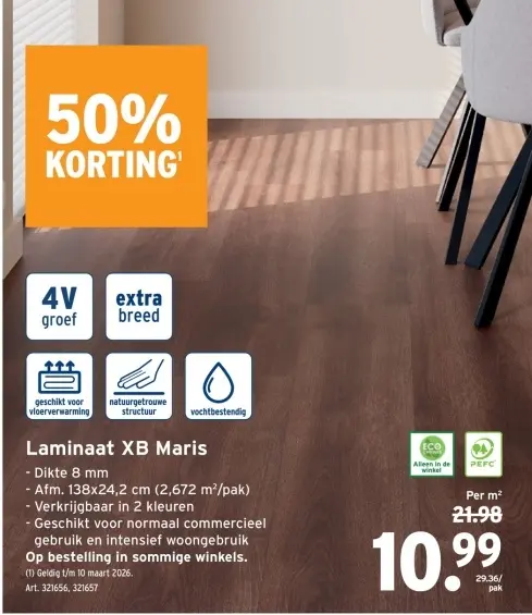 Promotie: Laminaat XB Maris
