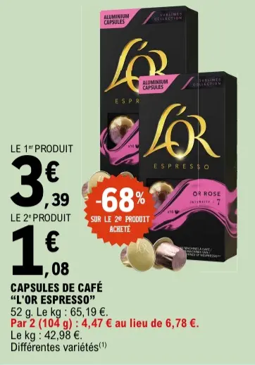 Offre: Capsules de café