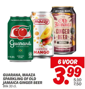 Aanbieding: Guarana, Maaza sparkling of Old Jamaica ginger beer