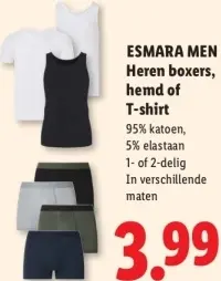 Aanbieding: Heren boxers, hemd of T-shirt