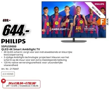 Promotie: 55PUS9000 QLED 4K Smart Ambilight TV
