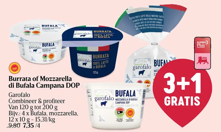 Promotie: Burrata of Mozzarella di Bufala Campana DOP