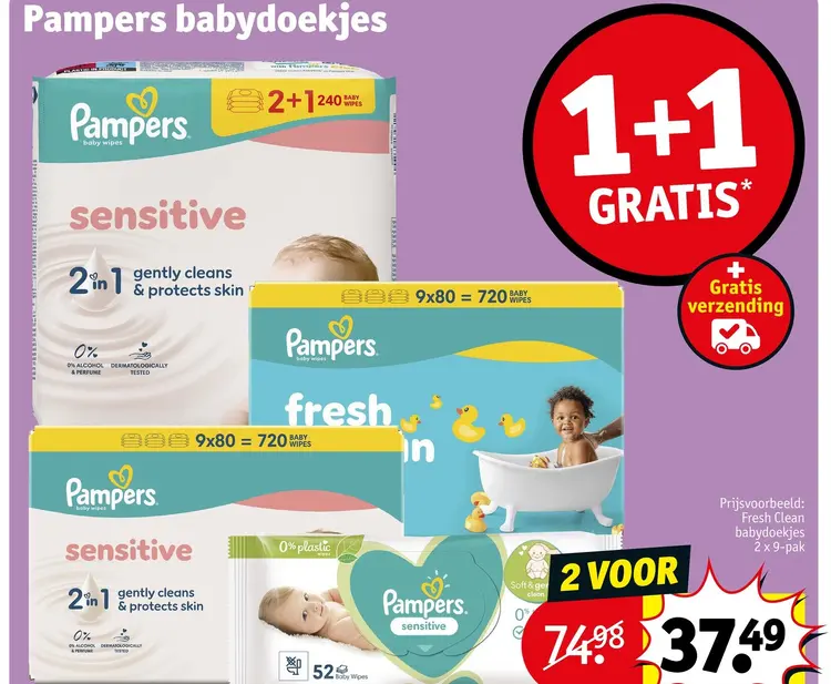 Aanbieding: Pampers babydoekjes