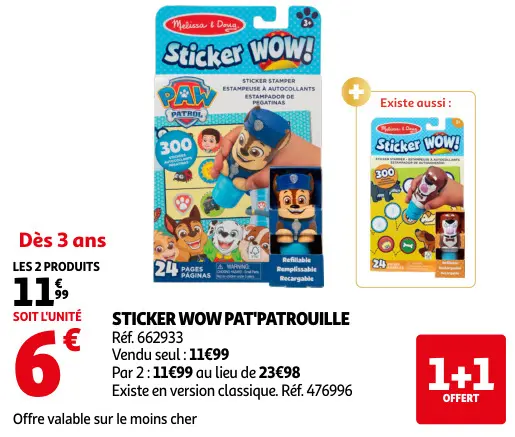 Offre: Sticker Wow Pat'Patrouille